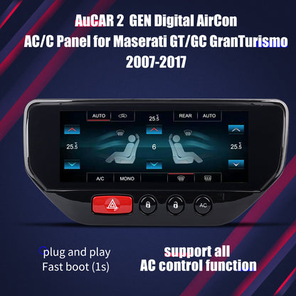 AuCAR 2 GEN Digital AirCon AC/C Panel for Maserati GT/GC GranTurismo 2007-2017 Piano Black