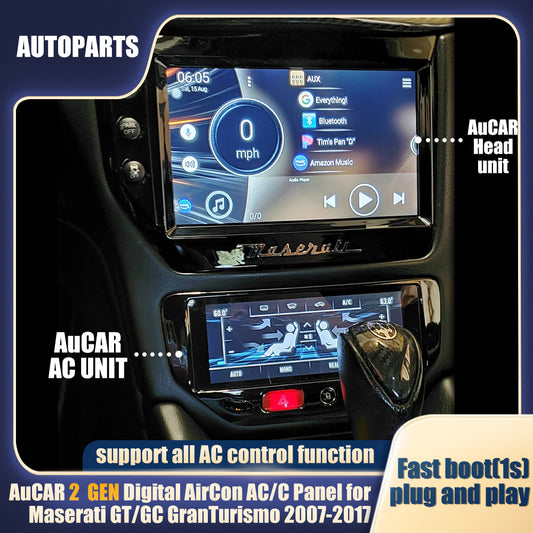 AuCAR 2 GEN Digital AirCon AC/C Panel for Maserati GT/GC GranTurismo 2007-2017 Piano Black